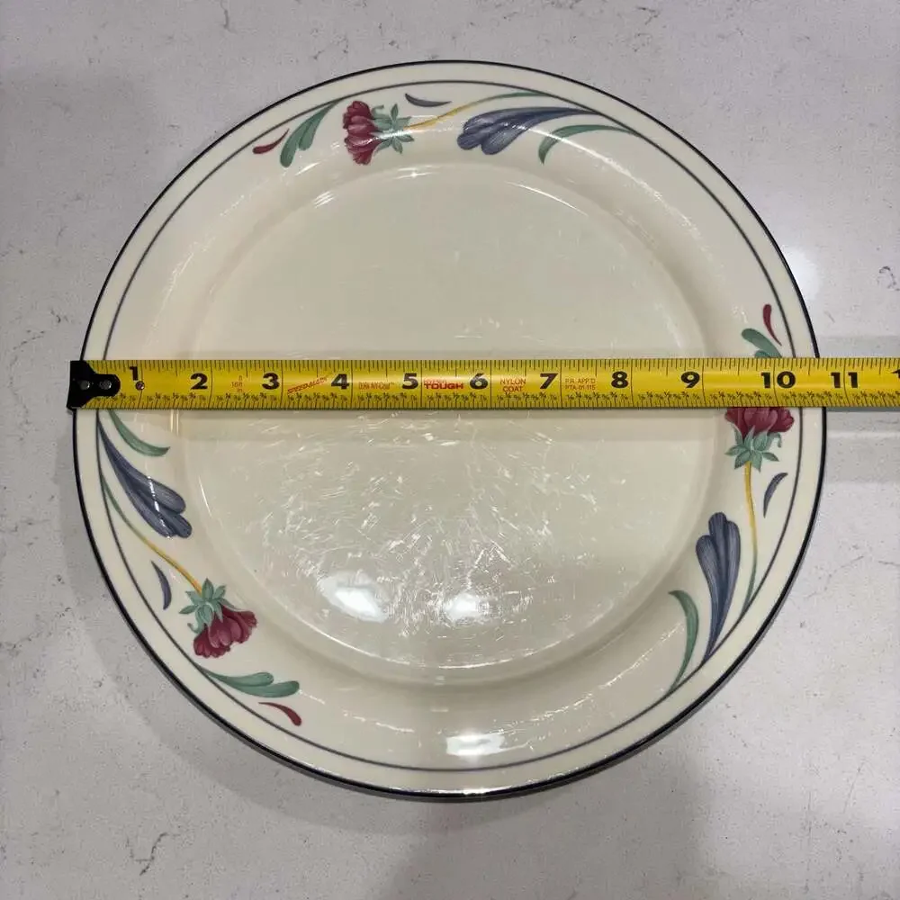 Lenox Chinastone Poppies on Blue Dinner Plates, Set of 4